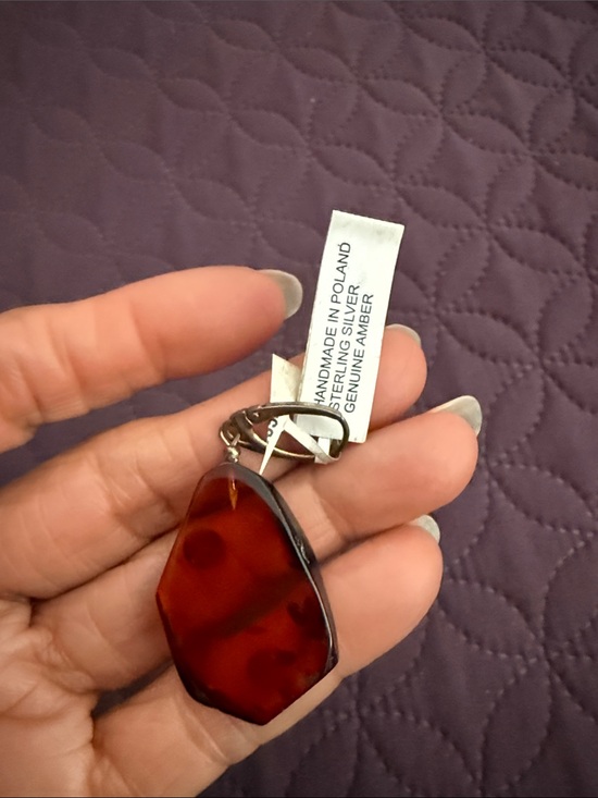 Jewelry - Genuine Amber Silver Pendant